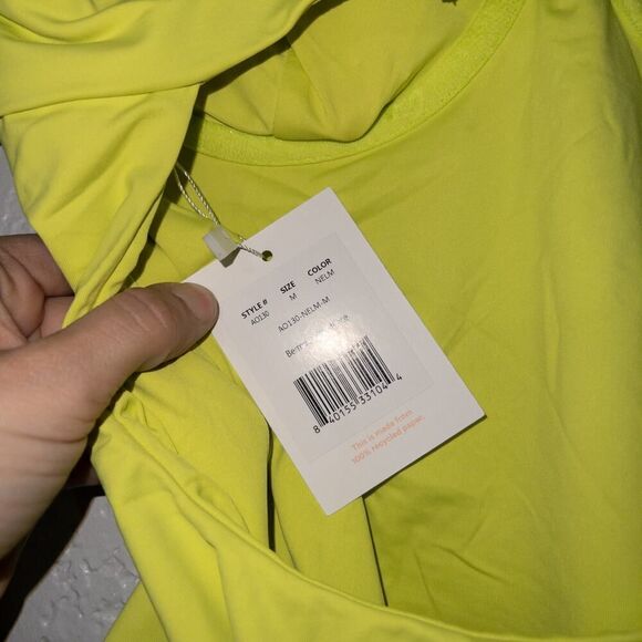 NWT Andie Neon Lemon Yellow The Bermuda One Piece Swimsuit Size Medium - Picture 7 of 8